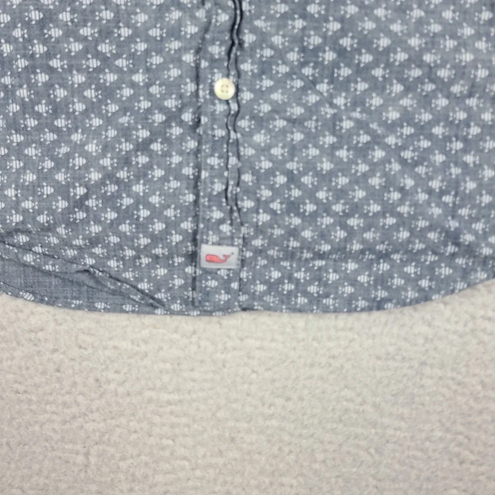 Vineyard Vines Murray Shirt Mens Small Blue Slim Fit Preppy Hawaiian Button Up